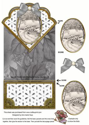 Snow Bridge Anglaise Scallop Spring Decoupage Card