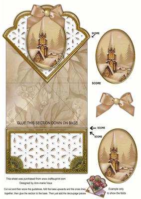 Snow Steeple Anglaise Scallop Spring Decoupage Card