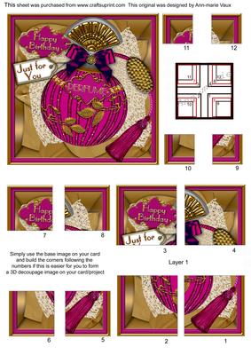 Pink Sapphire Birthday Perfume 5in Quad Corner Stacker