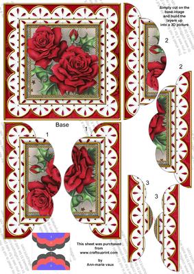 Red Roses Anglaise 5in Top and Bottom Scallop Stacker