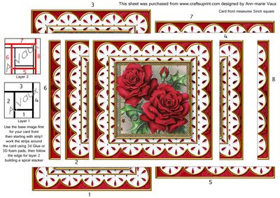 Red Roses Anglaise 5in Spiral Edge Stacker