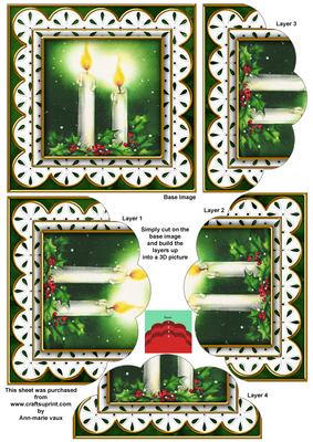 Christmas Candle Duo Anglaise 5in Scallop Bottom Stacker
