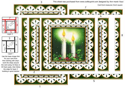 Christmas Candle Duo Anglaise 5in Spiral Edge Stacker