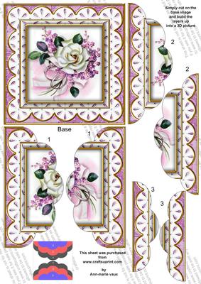 Lilac Wedding Rose Lace 5in Top and Bottom Scallop Stacker