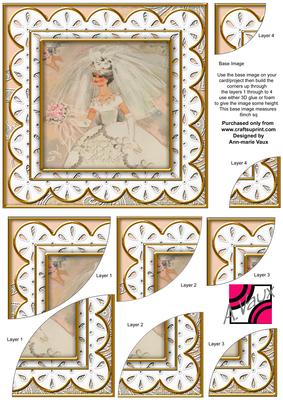 Blushing Bride Anglaise 6in Duo Corner Stacker Card Front