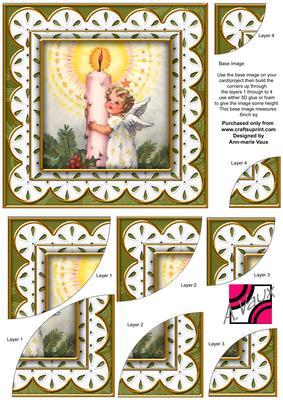 Candle Angel Anglaise 6in Duo Corner Stacker Card Front