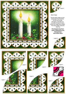 Candle Duo Anglaise 6in Duo Corner Stacker Card Front