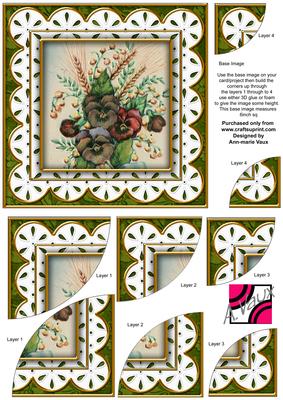 Colourful Panises Green Anglaise 6in Duo Corner Stacker