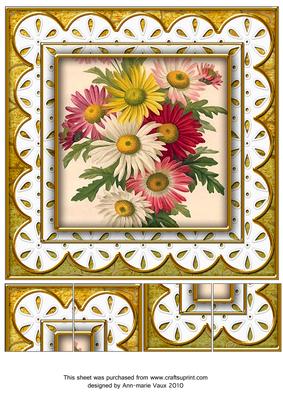 Crazee Daisies Gold Anglaise 8inch Picture Sheet