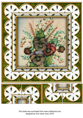 Colourful Pansies 2 Anglaise 8inch Topper Picture Sheet