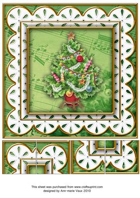Christmas Tree Anglaise 8in Topper Picture Sheet