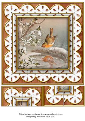 Frosty Robins Anglaise 8in Topper Picture Sheet