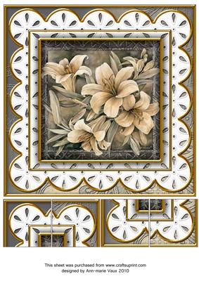 Grey Lily Anglaise 8inch Topper Picture Sheet