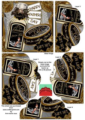 Black Aftershave Set Fathers Day 5in Scallop Bottom Stacker