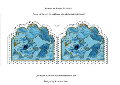 Blue Mixed Floral 1 Embroidery Anglaise Matching Card Insert