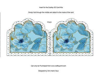 Blue Mixed Floral 2 Embroidery Anglaise Matching Card Insert
