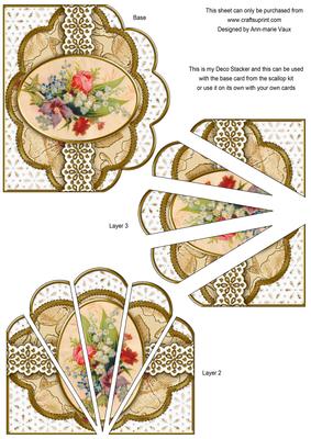 Cream Mixed Bouquet Anglaise Scallop Deco Stacker