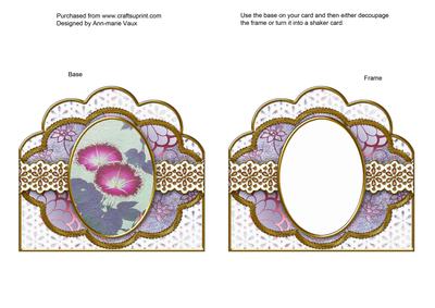 Lilac Morning Glory Anglaise Scallop Card Base Frame