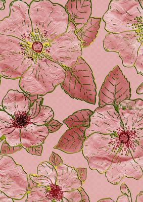 Vintage Plum Mid3 Big Blooms A4 Backing Paper