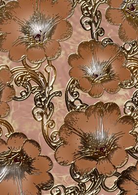 Aqua Natural 8 Giant Florals A4 Backing Paper