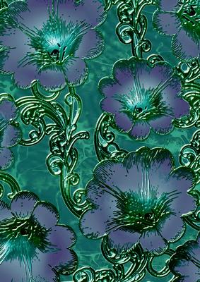 Blue Lilac 1 Giant Florals A4 Backing Paper
