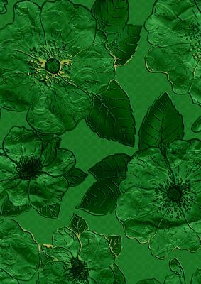 Deep Green 1 Big Blooms A4 Backing Paper