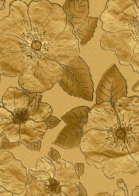 Green 10 Big Blooms A4 Backing Paper
