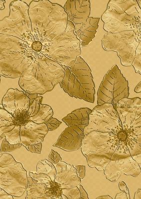 Green 11 Big Blooms A4 Backing Paper