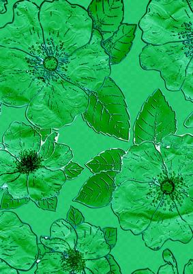 Green 2 Giant Florals A4 Backing Paper