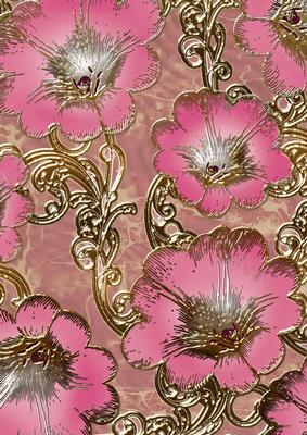 Pink 1 Giant Florals A4 Backing Paper