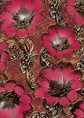 Pink 3 Giant Florals A4 Backing Paper
