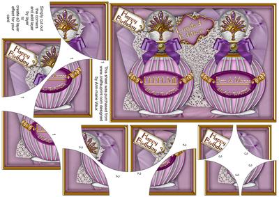 Lilac Water Birthday Perfume Set 7x5in Quad Corner Stacker
