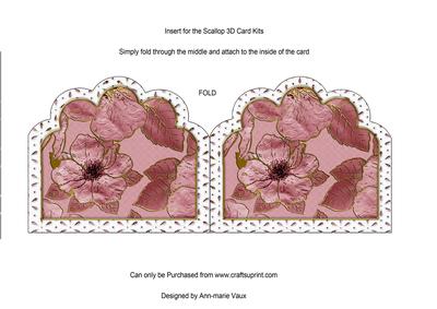 Pink Roses Duo 1 Embroidery Anglaise Matching Card Insert