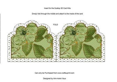 Green Mixed Bouquet Embroidery Anglaise Matching Card Insert