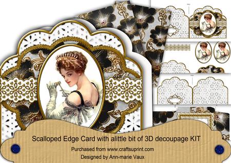 Opera Lady Anglaise Scalloped 3D Decoupage Card Kit