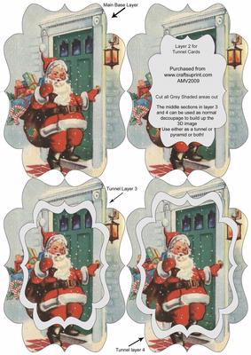 Santa at the Door Fancy Bracket Tunnel Sheet