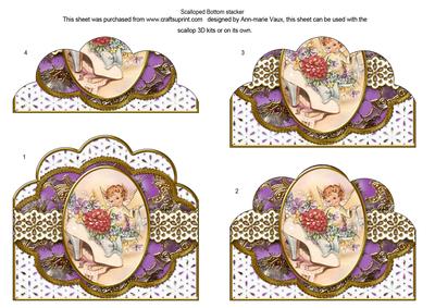 Shoe Fairy Lilac Embroidery Anglaise Scallop Bottom Stacker