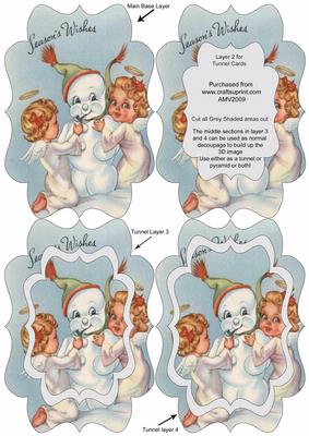 Cheeky Cherubs with Snowman Fancy Bracket Tunnel Sheet