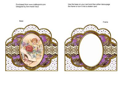 Shoe Fairy Lilac Embroidery Anglaise Scallop Card Base Frame