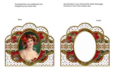 Beautiful Poppy Lady Anglaise Scallop Card Base Frame