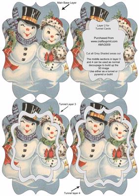 Mr and Mrs Snowman Fancy Bracket Tunnel Sheet