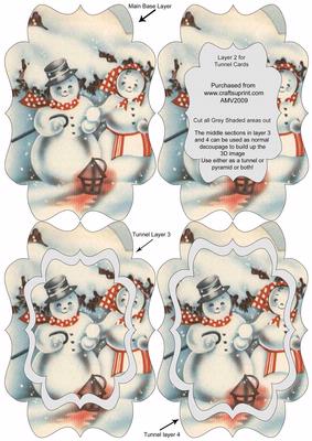 Mr and Mrs Snowman 2 Fancy Bracket Tunnel Sheet