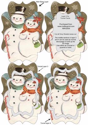 Mr and Mrs Snowman 3 Fancy Bracket Tunnel Sheet