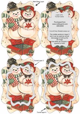 Mr and Mrs Snowman Pop-up Fancy Bracket Tunnel Sheet