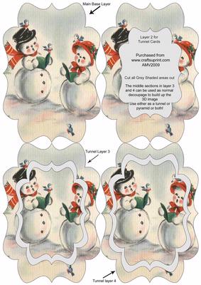 Mr and Mrs Snowman Singing Fancy Bracket Tunnel Sheet