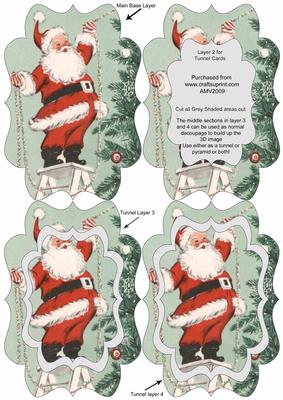 Santa Decorate the Tree Fancy Bracket Tunnel Sheet