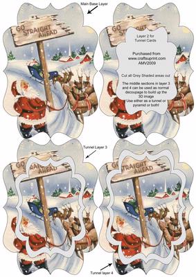 Santa Go This Way Fancy Bracket Tunnel Sheet