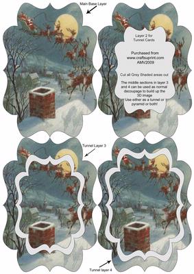 Santa on His Sleigh Fancy Bracket Tunnel Sheet