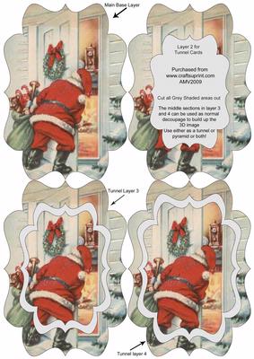 Santa Peeping in the Door Fancy Bracket Tunnel Sheet