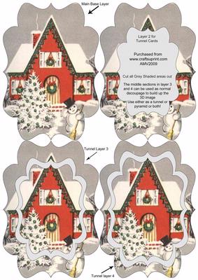 Snowman House Fancy Bracket Tunnel Sheet